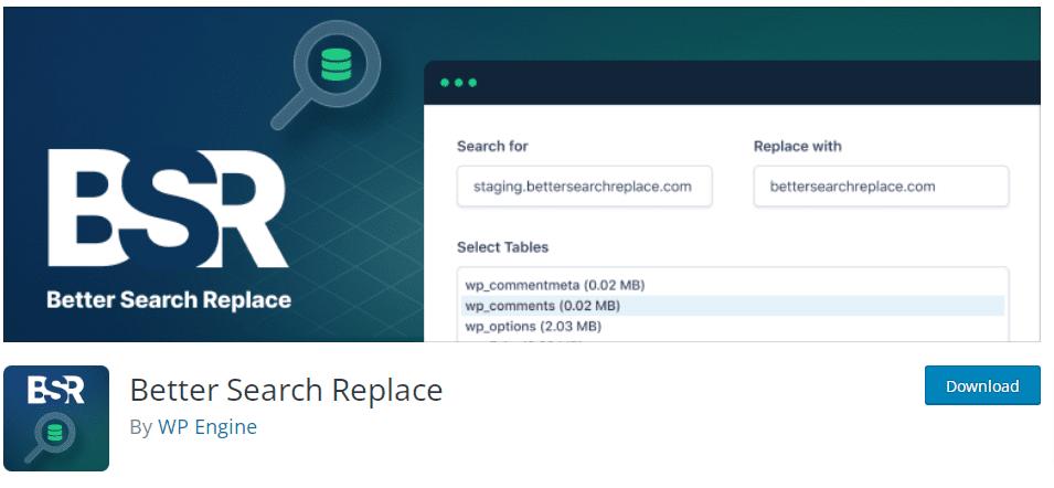 Better Search Replace – WordPress plugin WordPress org